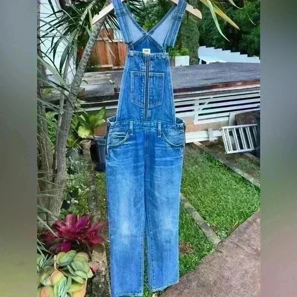 Levi’s Levi Strauss & Co Revolve Denim Jeans Overalls Jumpsuit Orange Tag Label - Picture 2 of 9